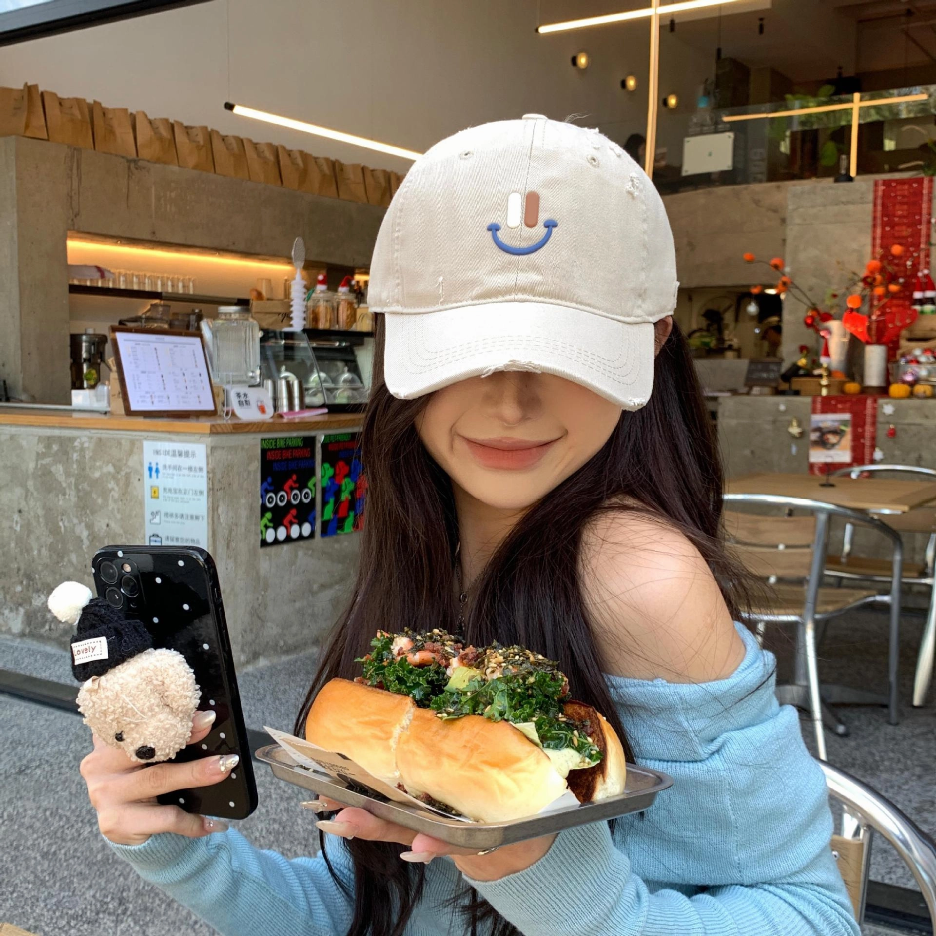 Wholesale New Style Smiley Face Embroidery Sun Visor Casual Baseball Cap