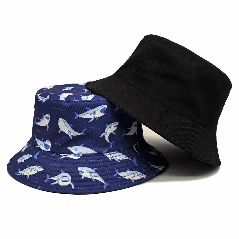 Wholesale New style underwater animal shark pattern print bucket hat