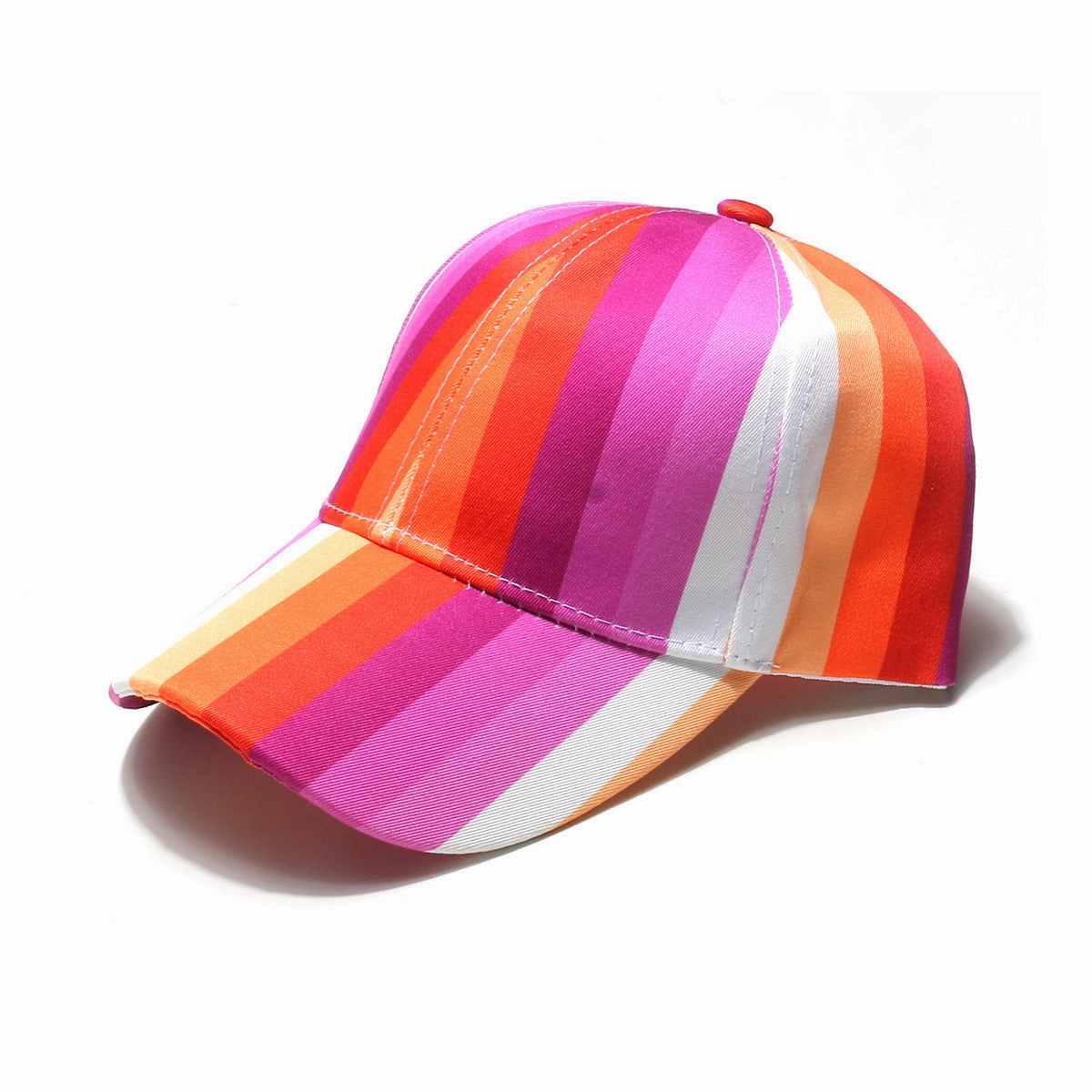 Wholesale New Sunshade and Sunscreen Curved Brim Rainbow Stripe Baseball Cap