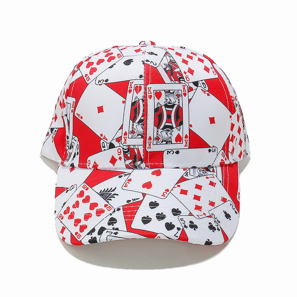 Wholesale New Sunshade and Sunscreen Hip-hop Punk Style Poker Print Baseball Cap