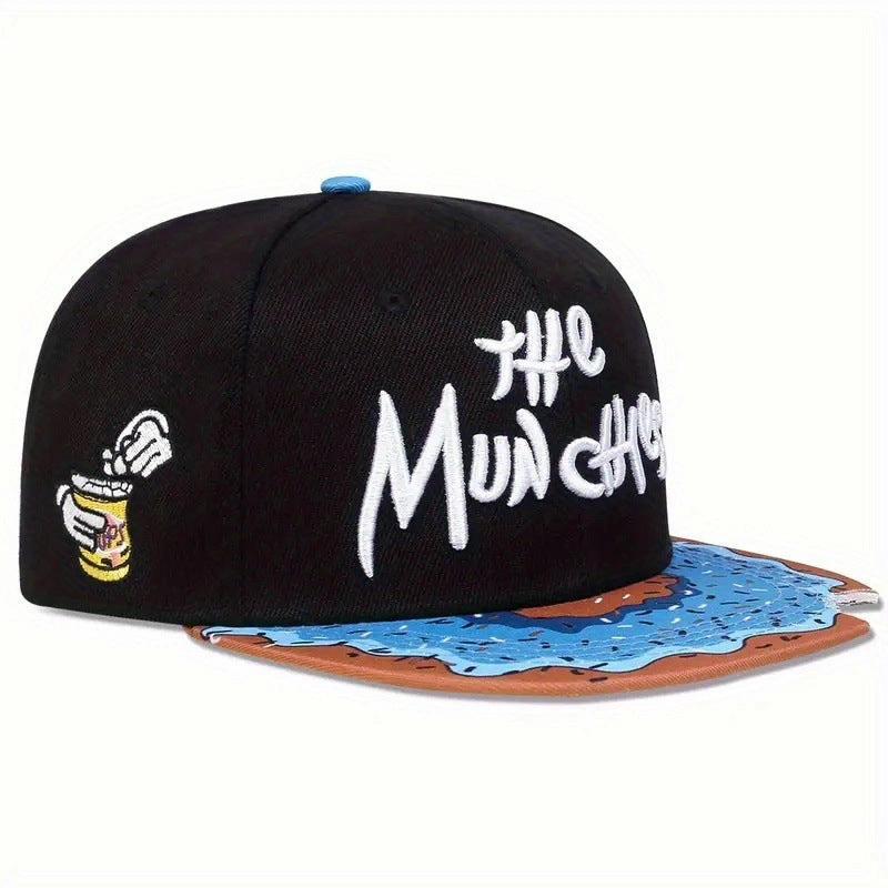 Wholesale Notched Donut Embroidered Flat Cap