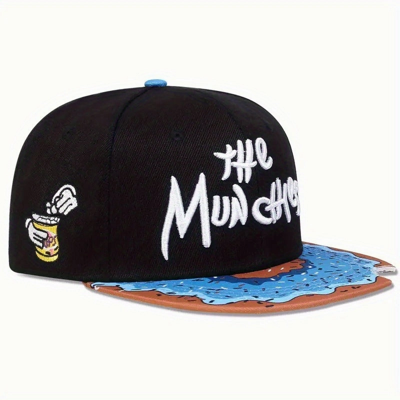 Wholesale Notched Donut Embroidered Flat Cap