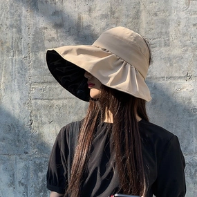 Wholesale Nylon Summer UV Protection Black Glue Sun Hat