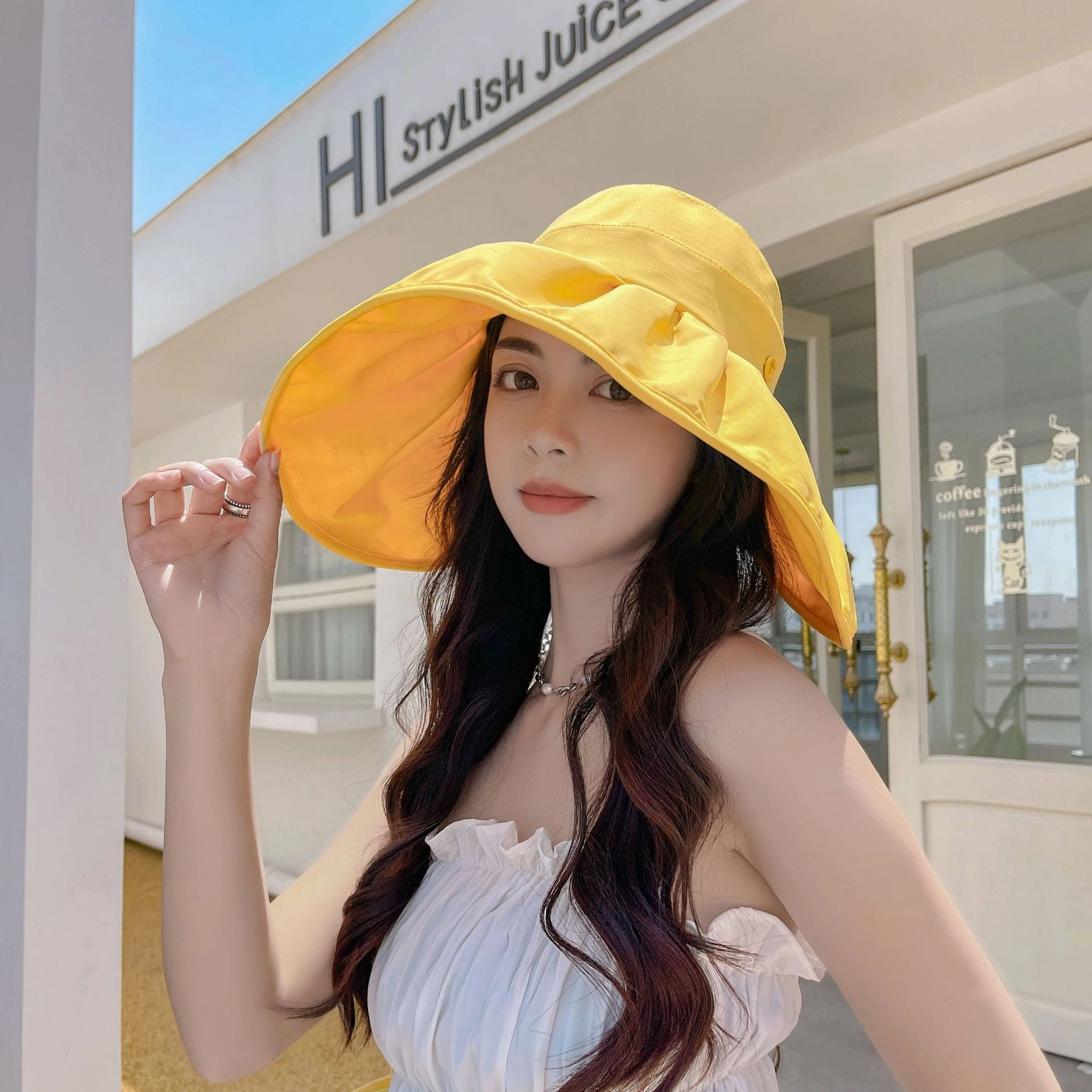 Wholesale Nylon Summer UV Protection Large Brim Empty Top Bucket Hat