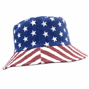 Wholesale of American Flag Printed Polyester Fisherman Hats