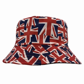 Wholesale of British Flag Printed Polyester Fisherman Hats
