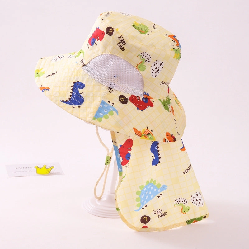 Wholesale of Cotton Cartoon Dinosaur Children Fisherman Hats