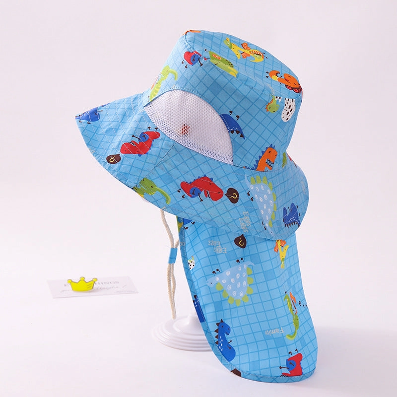 Wholesale of Cotton Cartoon Dinosaur Children Fisherman Hats