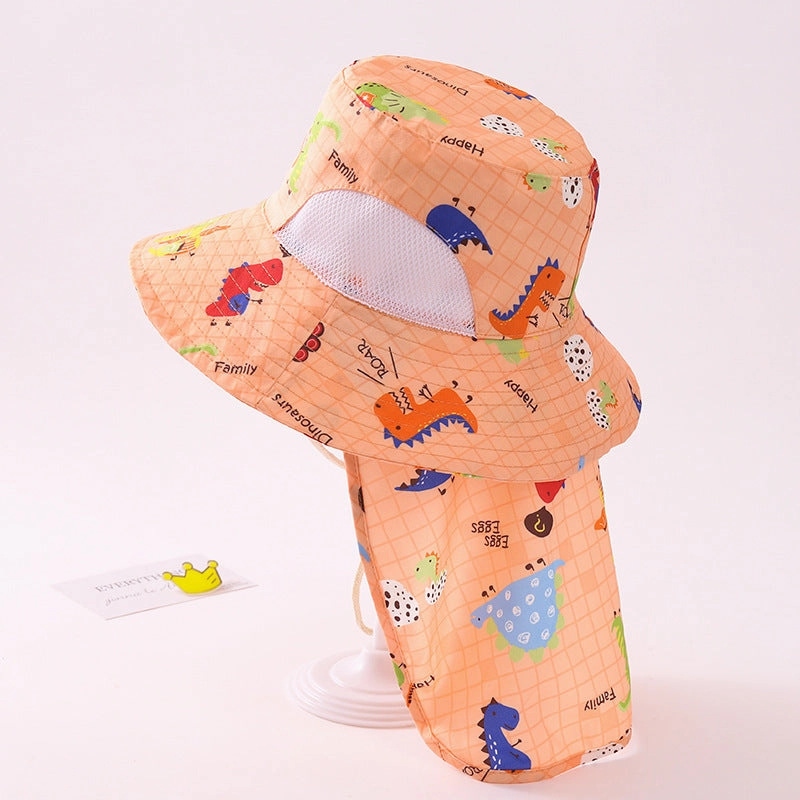 Wholesale of Cotton Cartoon Dinosaur Children Fisherman Hats