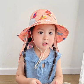 Wholesale of Cotton Cartoon Dinosaur Children Fisherman Hats