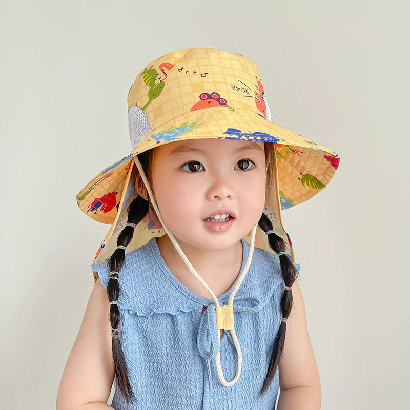 Wholesale of Cotton Cartoon Dinosaur Children Fisherman Hats