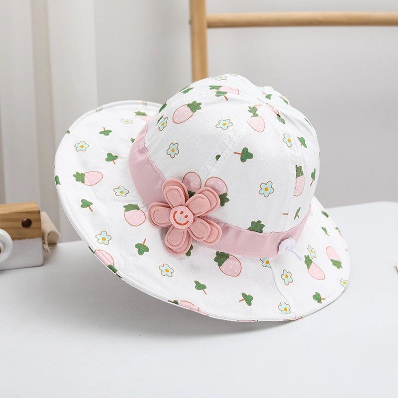 Wholesale of Cotton Thin Large Brim Children's Fisherman Hats