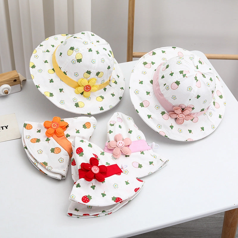 Wholesale of Cotton Thin Large Brim Children's Fisherman Hats