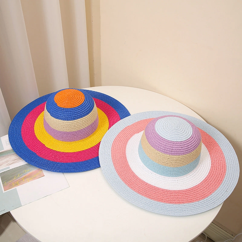 Wholesale of Summer Colored Sun Shading Straw Woven Hats