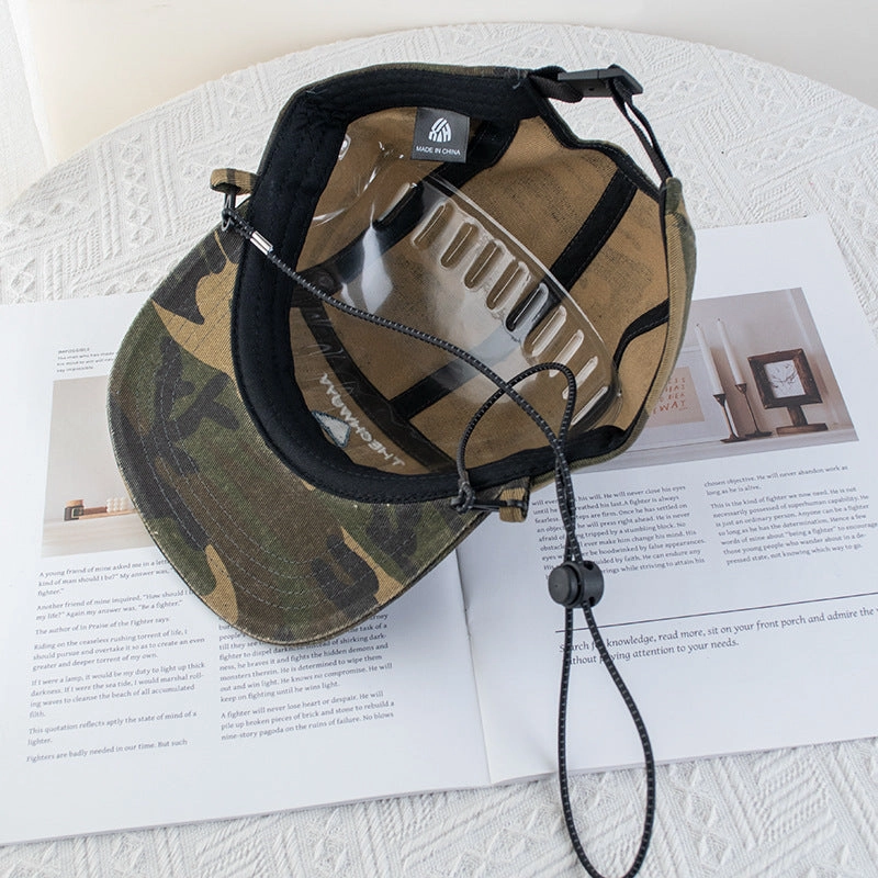 Wholesale Outdoor Trendy Brand Functional Wind Drawstring Camouflage Baseball Cap
