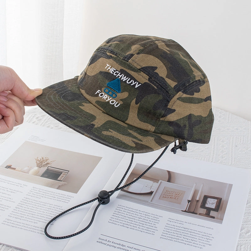 Wholesale Outdoor Trendy Brand Functional Wind Drawstring Camouflage Baseball Cap
