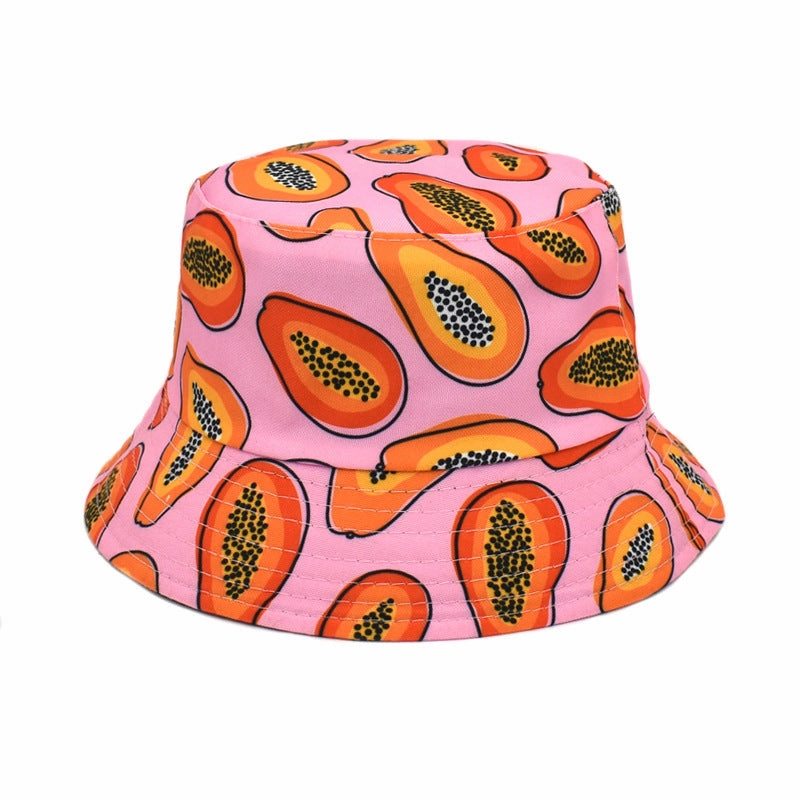 Wholesale Papaya Printed Polyester Bucket Hat