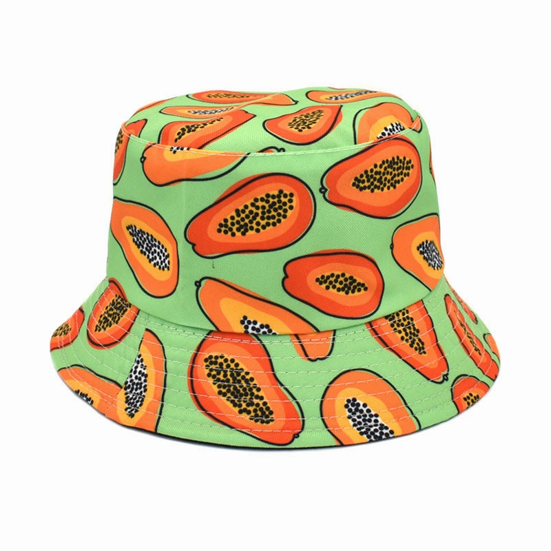 Wholesale Papaya Printed Polyester Bucket Hat