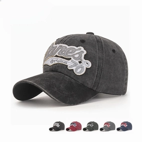 Wholesale Patch Washed Distressed Adjustable Baseball Cap