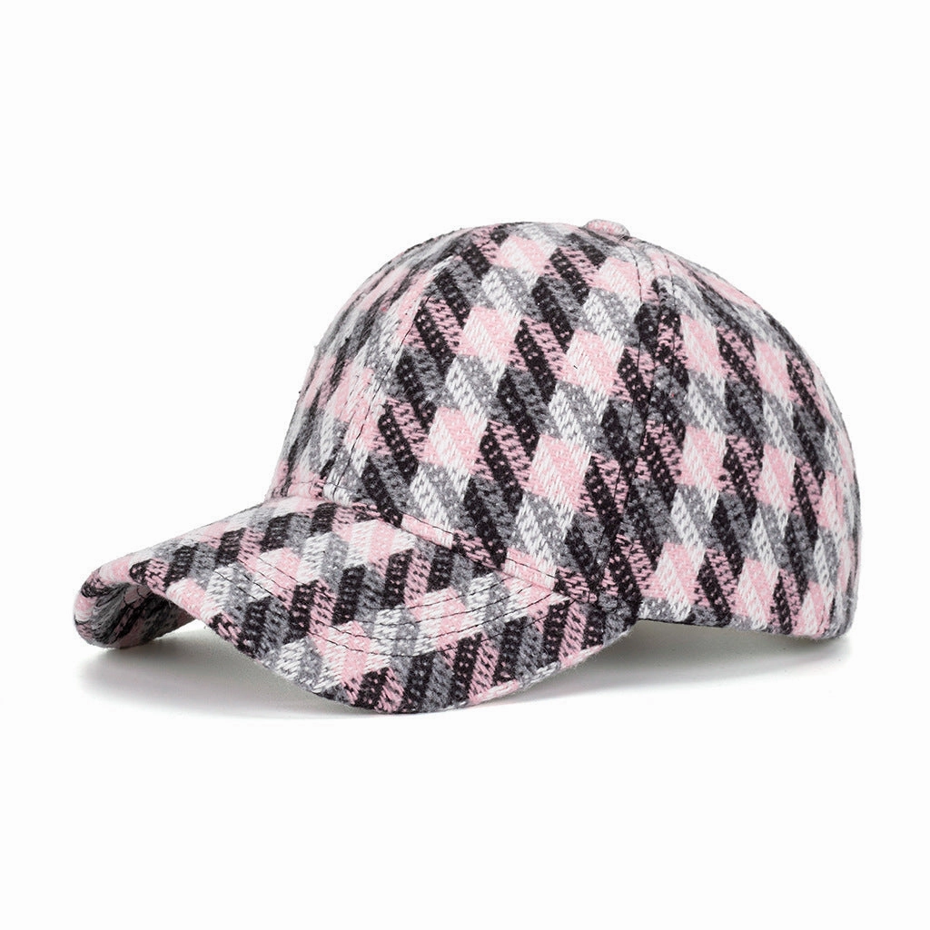 Wholesale Plaid diagonal striped baseball cap
