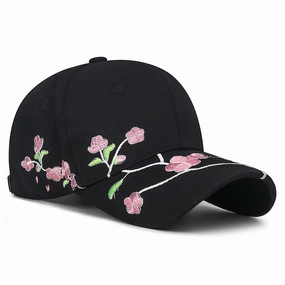 Wholesale Plum Blossom Embroidery Chinese Style Curved Brim Baseball Cap