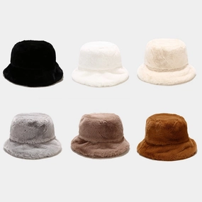 Wholesale Plush Vintage Simple Bucket Hat
