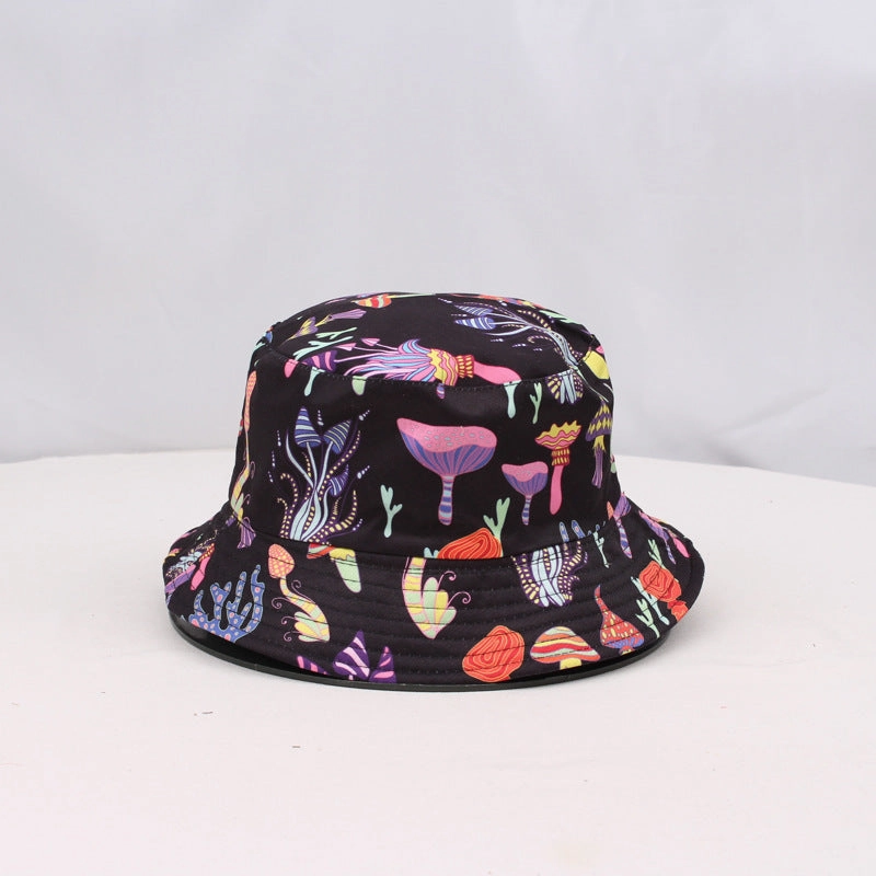 Wholesale Polycotton Mushroom Double-sided Printing Fisherman Hat