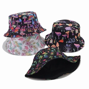 Wholesale Polycotton Mushroom Double-sided Printing Fisherman Hat