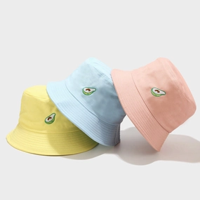 Wholesale Polyester Avocado Embroidery Bucket Hat