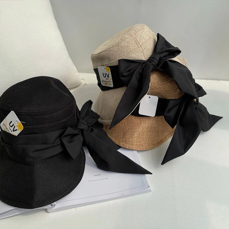 Wholesale Polyester Big Brim Bow Bucket Hat