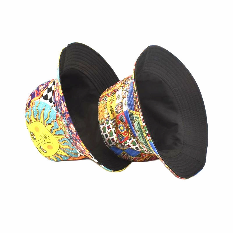 Wholesale Polyester Bohemian Sunflower Bucket Hat