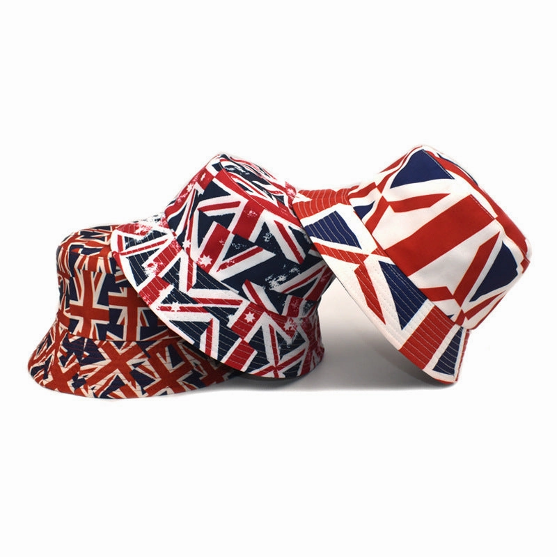 Wholesale Polyester British Flag Printing Fisherman Hat
