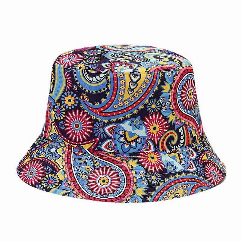 Wholesale Polyester Cashew Flower Pattern Bucket Hat