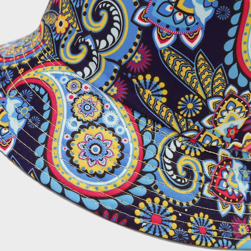 Wholesale Polyester Cashew Flower Pattern Bucket Hat