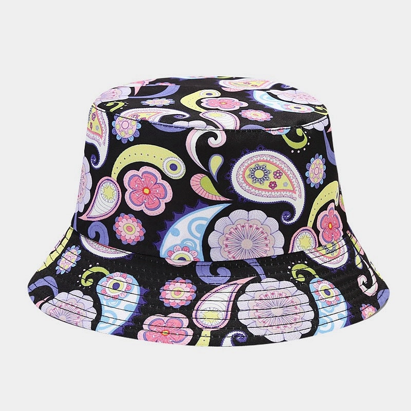 Wholesale Polyester Cashew Flower Pattern Bucket Hat