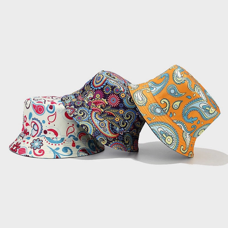 Wholesale Polyester Cashew Flower Pattern Bucket Hat