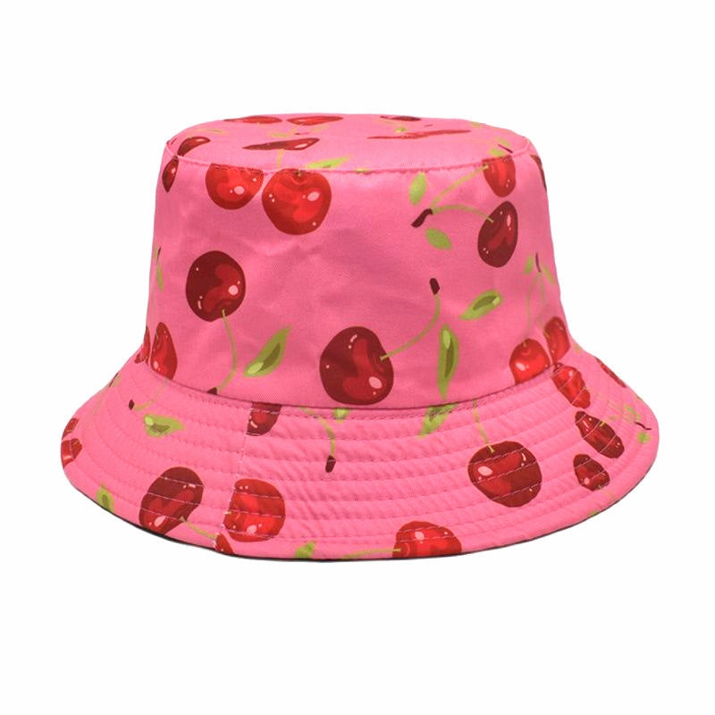 Wholesale Polyester Cherry Pattern Bucket Hat