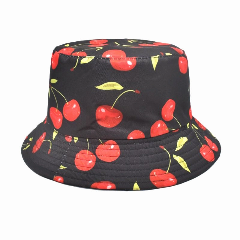 Wholesale Polyester Cherry Pattern Bucket Hat