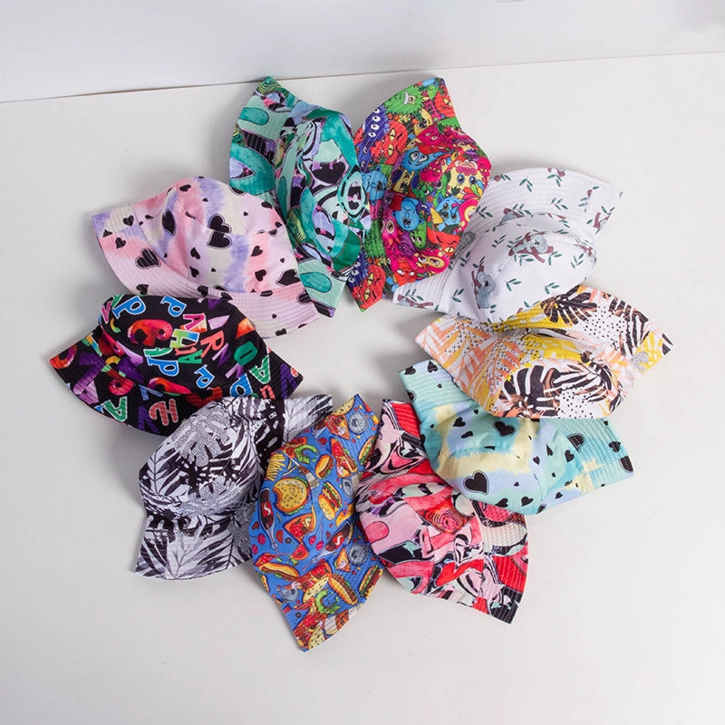 Wholesale polyester colorful letter bucket hat