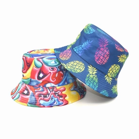 Wholesale Polyester Colorful Pineapple Printed Bucket Hat