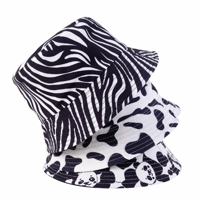 Wholesale Polyester Cotton Double Sided Zebra Print Bucket Hat