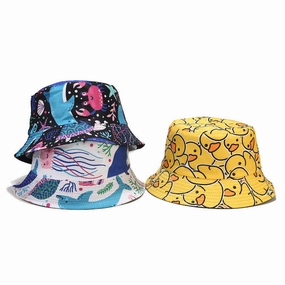 Wholesale Polyester Cotton Printed Animal Duckling Bucket Hat
