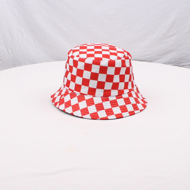 Wholesale Polyester Cotton Sex Checkerboard Bucket Hat