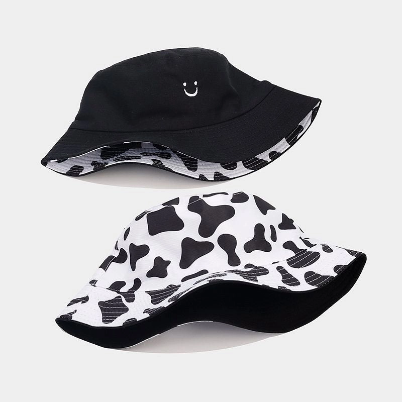 Wholesale Polyester Cow Pattern Smiley Bucket Hat