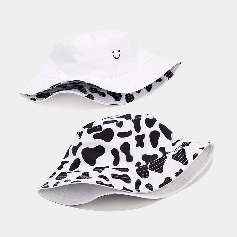 Wholesale Polyester Cow Pattern Smiley Bucket Hat