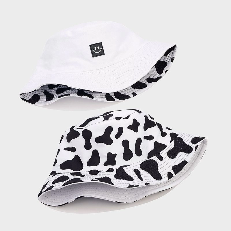 Wholesale Polyester Cow Pattern Smiley Bucket Hat