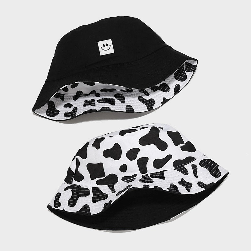 Wholesale Polyester Cow Pattern Smiley Bucket Hat