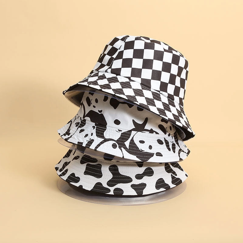 Wholesale Polyester Cow Print Reversible Bucket Hat