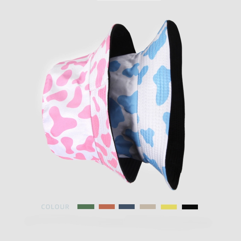 Wholesale Polyester Cow Print Reversible Bucket Hat