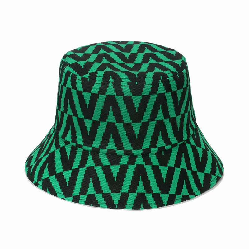 Wholesale Polyester Geometric Rhombus Check Bucket Hat